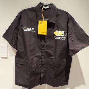 NWT- 1886 EES SHIRT - Black Yellow & White  100% Cotton Size Small